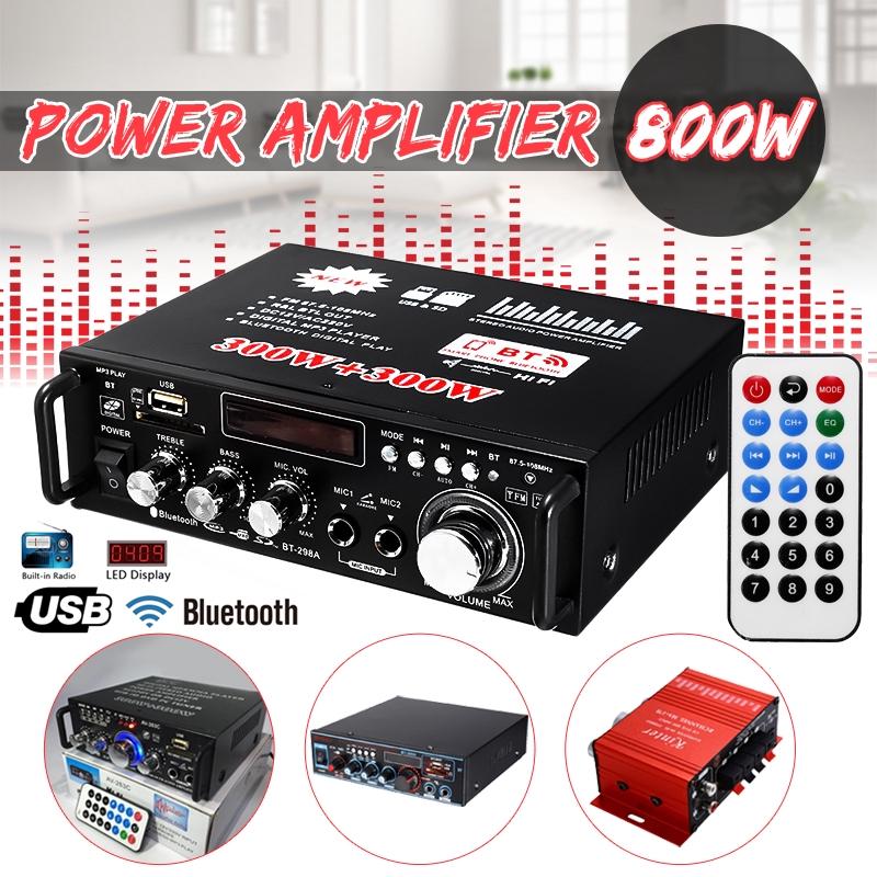 12В/AC 220В Bluetooth FM-радио Автомобильный Домашний Караоке Аудиоусилитель HIFI Аудио Стерео Усилитель мощности