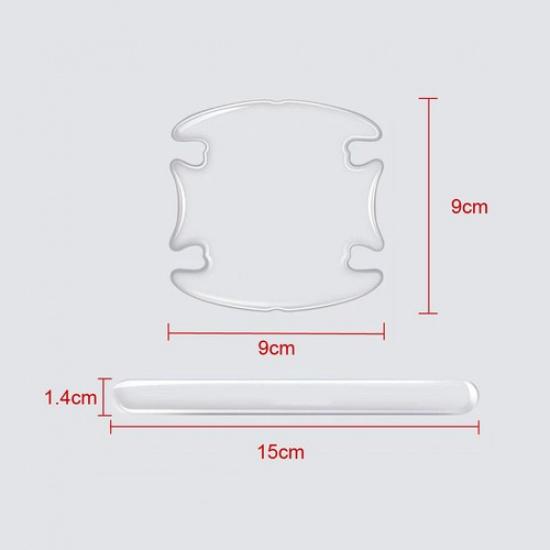 8pcs Invisible Car Door Bowl Handle Protective Sticker Anti-collision Car Decals