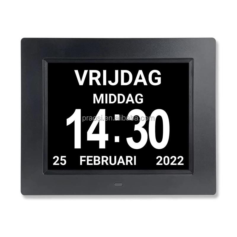 Big Screen 8 Inch WiFi Digital Calendar Dementia Desktop Clock Support 20 Alarms and Medicine Reminder