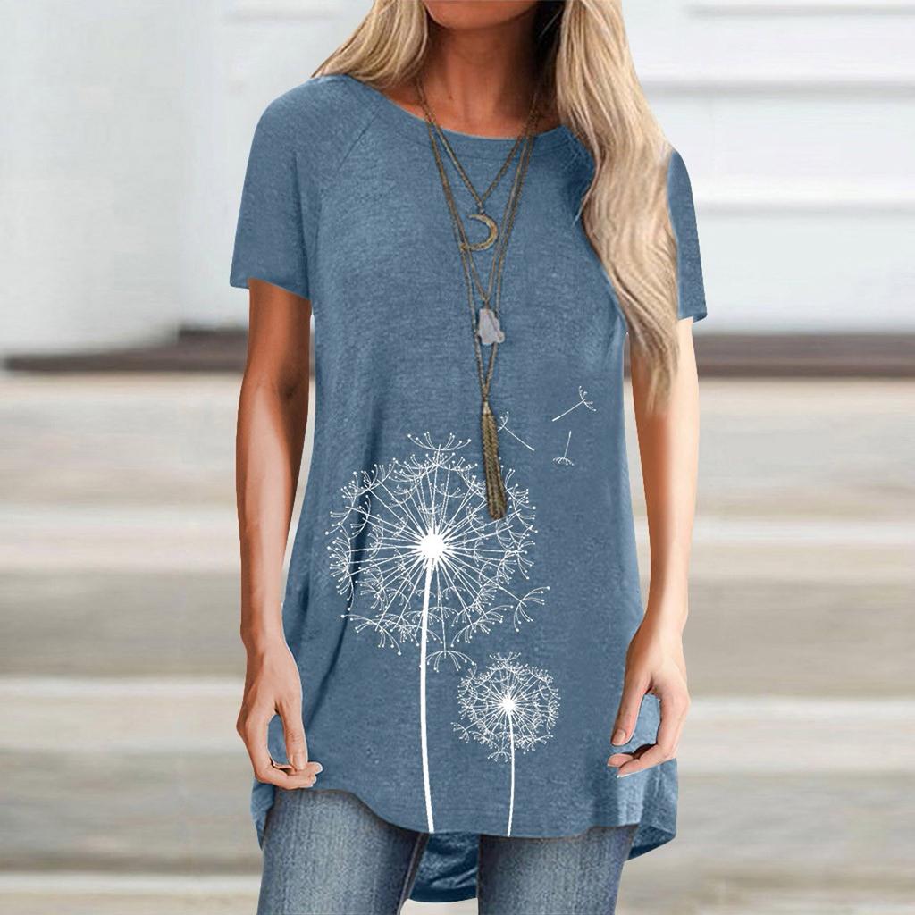 Женская футболка больших размеров с принтом, с короткими рукавами, повседневная блузка, свободные топы