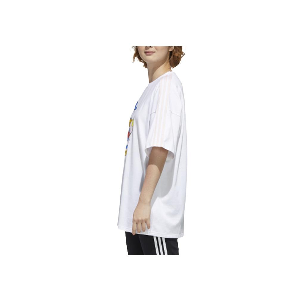 Adidas Neo W Dsny Dd Tee3 Disney Donald Duck Graphic Round Neck Loose Sports Short Sleeve T-Shirt Women Tops White GJ5654