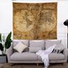Beach Blanket Fabric Nordic Retro Background Woven Tapestry Room Bedroom Decoration Map Wallpaper