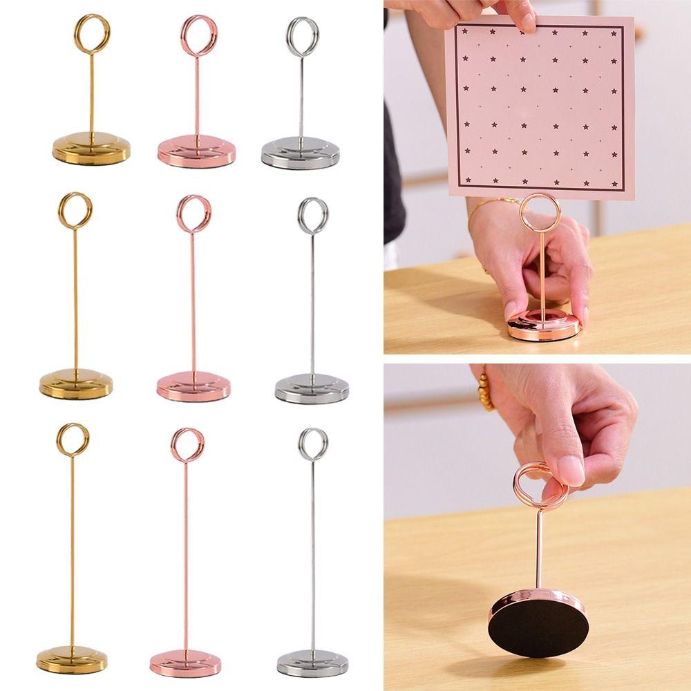 Stainless Steel Table Number Holder Round Card Holder New Paper Stand