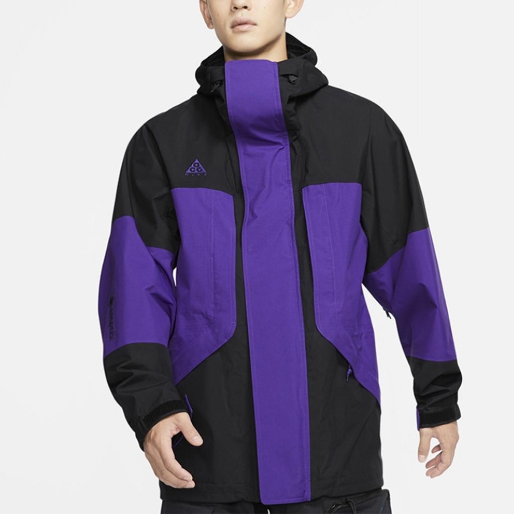 Nike ACG Series Gore-Tex Повседневная спортивная куртка с капюшоном Мужские куртки Черный Фиолетовый CD7649-010