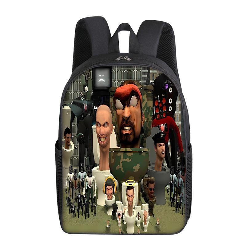 Toilet Skibidi Character School Bag With Lightweight Polyester Lining Kids For