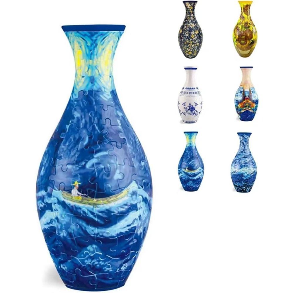 Building Block 3D Puzzle Vase Assembly Bottle Curved Plastic Puzzle  Housewarming