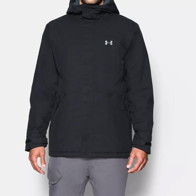 Under Armour Свободная куртка с капюшоном на молнии Storm Powerline с утепленным логотипом, мужские куртки черного цвета 1280813-001