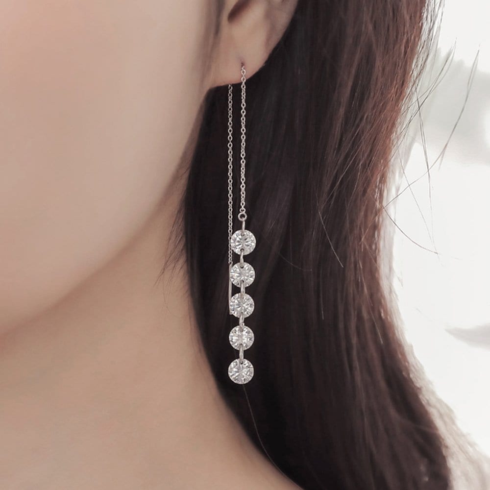Jlauren M02641 Remind Crystal Piercing Earrings