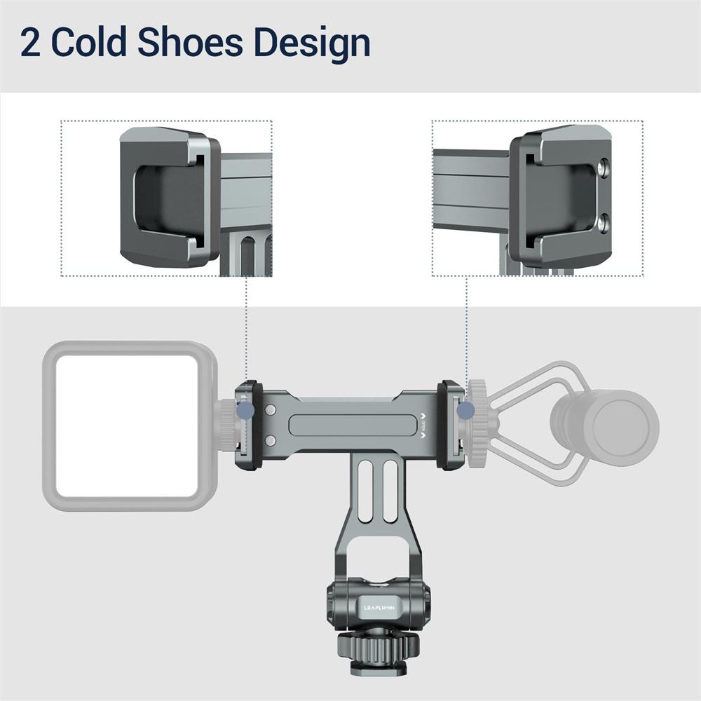 LEAPLIGHT Camera Hot Shoe Phone Holder Monitor Tripod Adapter w 1/4 NATO/Cold Shoe for iPhone 16 15 14 13 12 Samsung Mic Light 7