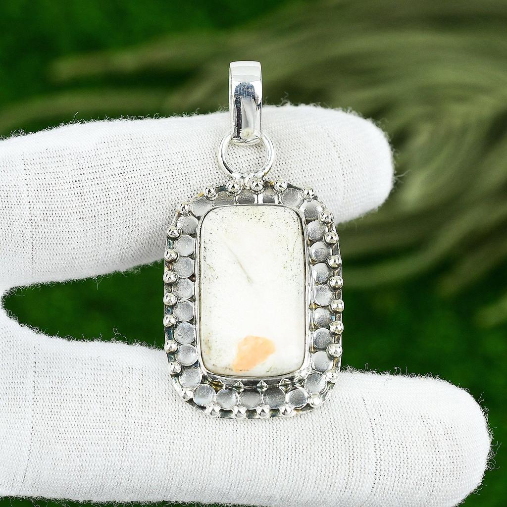 Прямоугольный камень сколецит, сестра, ручная работа, помолвочный, авторский кулон, серебро 925 пробы