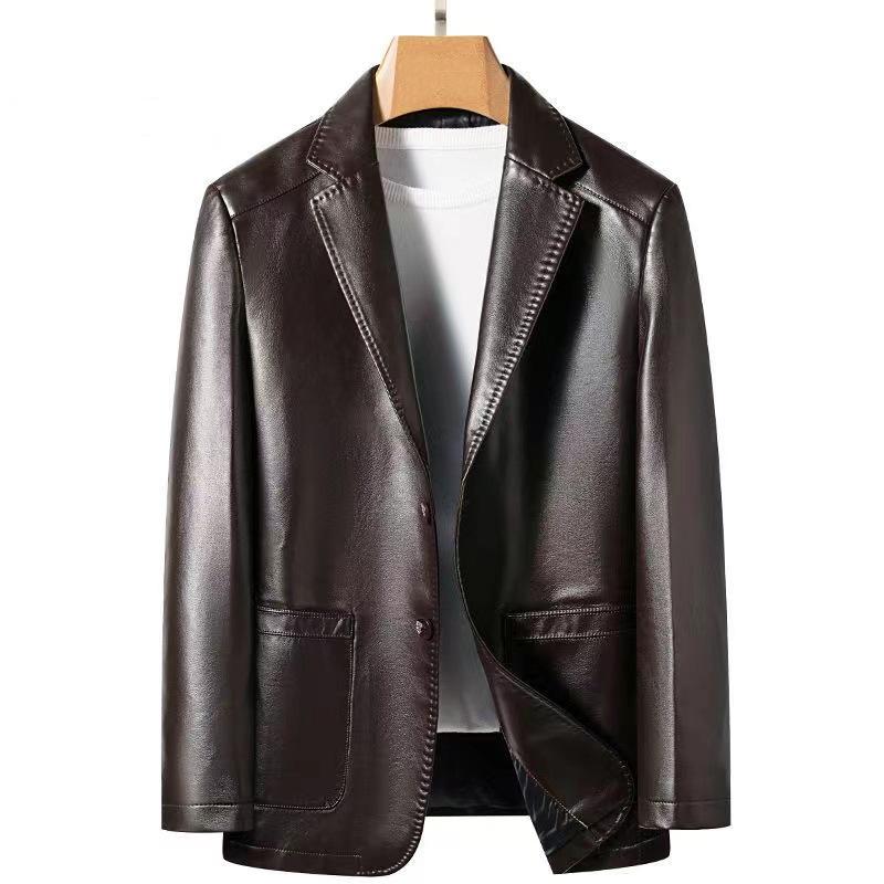 Куртка из натуральной кожи, мужская кожаная куртка из овечьей кожи, весенняя и осенняя, тонкая высококачественная кожаная куртка