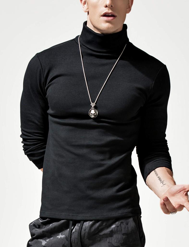 High Inner Long Sleeve Thermal Inner Soft [XDIAN] Men's Sweater, Neck, Slim, Stylish, Knit, Thick, Plain, Warm, Casual, Shirt, Men's Underwear,