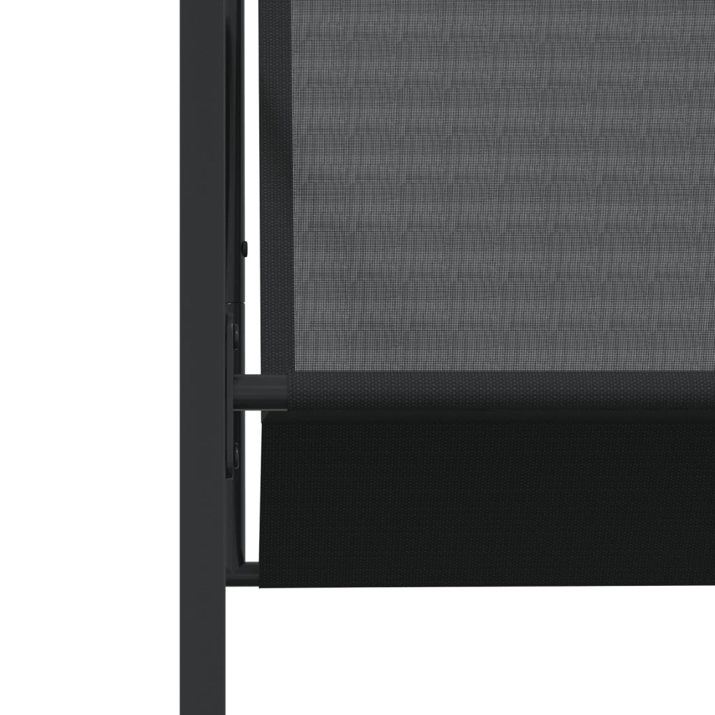 13 Piece Outdoor Dining Set Black Textilene