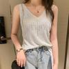 Drill Loose Ice Silk Vest Knitted Camisole V-neck Women's Outer Wear Inside Bottoming Tops