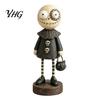 Creative Gift for Friends Halloween Pumpkin/Skeleton Figurine, Resin Desktop Ornament, Retro Cartoon Small Statue Office Desk Humanoid Autumn Harvest
