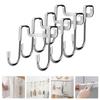 4pcs Practical  Stainless Steels Hook Double S-Shaped Hook Hanger Space Saving Rack for Kitchen and Bathroom Storage