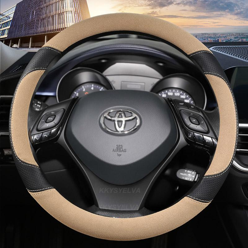 Чехол на руль спортивного автомобиля из замши и коровьей кожи Для Toyota C-HR CHR 2017 Izoa 2018 Автоаксессуары