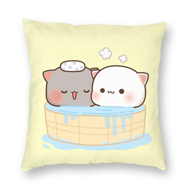 Наволочка для спальни, гостиной, милой пары, кота, персика и гома, домашний декор, наволочка для дивана