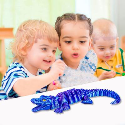 3D-печатная фигурка крокодила, подвижное животное, украшение, гибкая рептилия, крокодил, игрушка-антистресс для взрослых, украшение для дома, офиса, стола