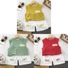 Summer Kids Cotton Vest Set With Letter Pattern For Toddler Boys Summer Wear