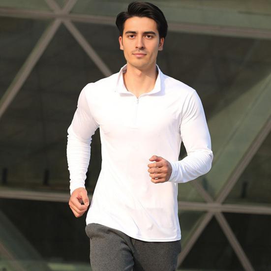 Мужской свитшот на молнии до середины груди, воротник-стойка, приталенный, пуловер, длинный рукав, спортивный топ для мышц, тренировочный свитшот для бега, спортзала, фитнеса на открытом воздухе