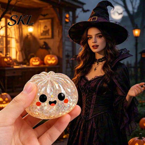 Anxiety Relief Toy 1/5Pcs Halloween Dumpling Stress Toy, Pumpkin Ghost Eyeball Steamed Bun Squeeze Sensory Ball Fidget for Adults Kids