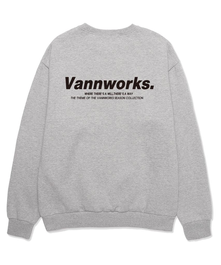 Свитшот VANNWORKS Минимализм Лого 2 (Vls0114) Меланж серый (Тип А)