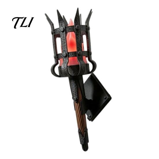 Led Fake Flame Torch Medieval Wall Lamp, LED Handheld Light, Retro Realistic Simulation Light for Halloween Party Decor, Mardi Gras Vintage Style