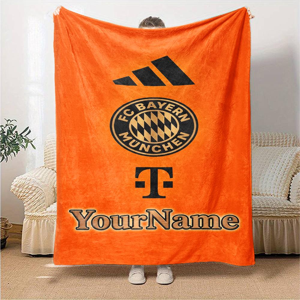 Bayern Munich Personalized Name Blanket Multi-purpose Personalized Blanket Soft & Cozy for Bedding Chair Office Living Room All-Season Use