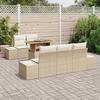 Garden Dining Set with Cushions 6 pcs Beige and Cream