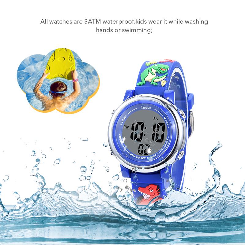 Popular Design Waterproof Sport Watch for Kids Calendars Hand Watch with Alarm Luminous Cartoon Band for Babies