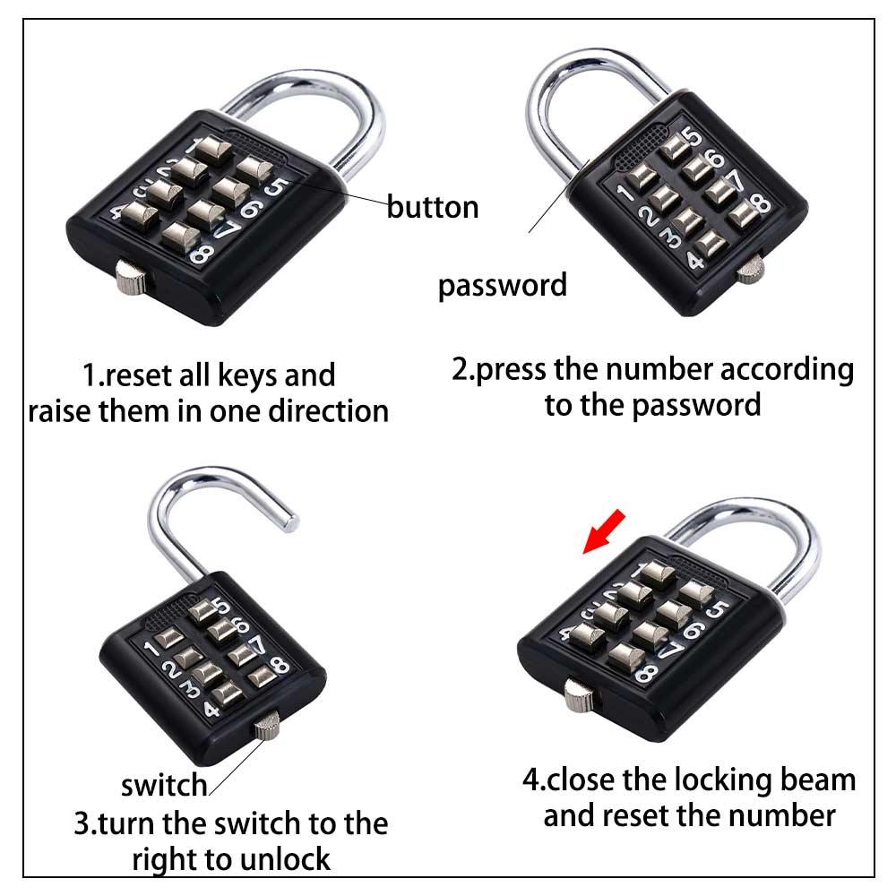 Security For Luggage Combination Cupboard Travel Code Number Locks Padlock Password Lock Smart Lock