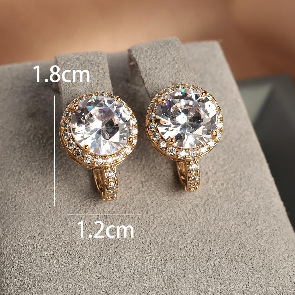 1 пара круглых серег с цирконием CZ для женщин и девочек, роскошные серьги-кольца золотого цвета, подарок на день рождения