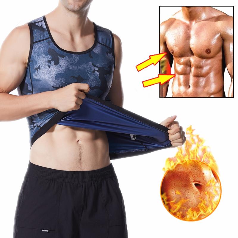 Мужская Корректирующая Рубашка Талия Стажер Сауна Пот Жилет Body Shaper Корсет Для Похудения Майка