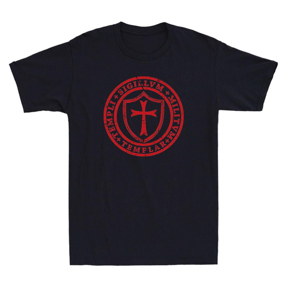 Distressed Knights Templar Cross Seal Of Soldiers Graphic Vintage Unisexs Tshirt