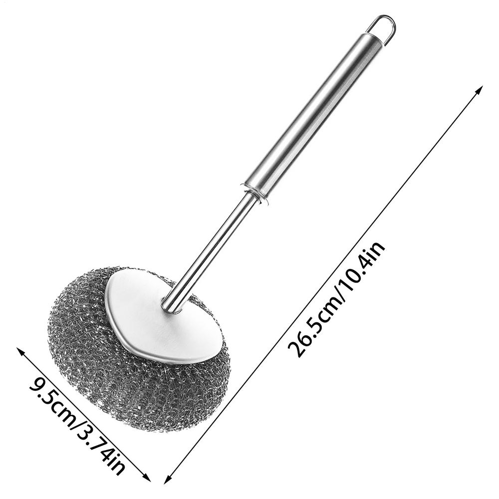Metal Scrubbers For Cleaning Dishes Stainless Steel Wire Sponge Pot Brush With Handle Wire Cleaning Ball Dishwasher Utensil