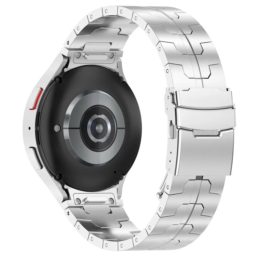 Без зазора Стальной браслет для Samsung Galaxy Watch 7 6 5 40мм 44мм 6Classic 47мм 43мм Роскошный мужской ремешок для Galaxy 5Pro 45мм