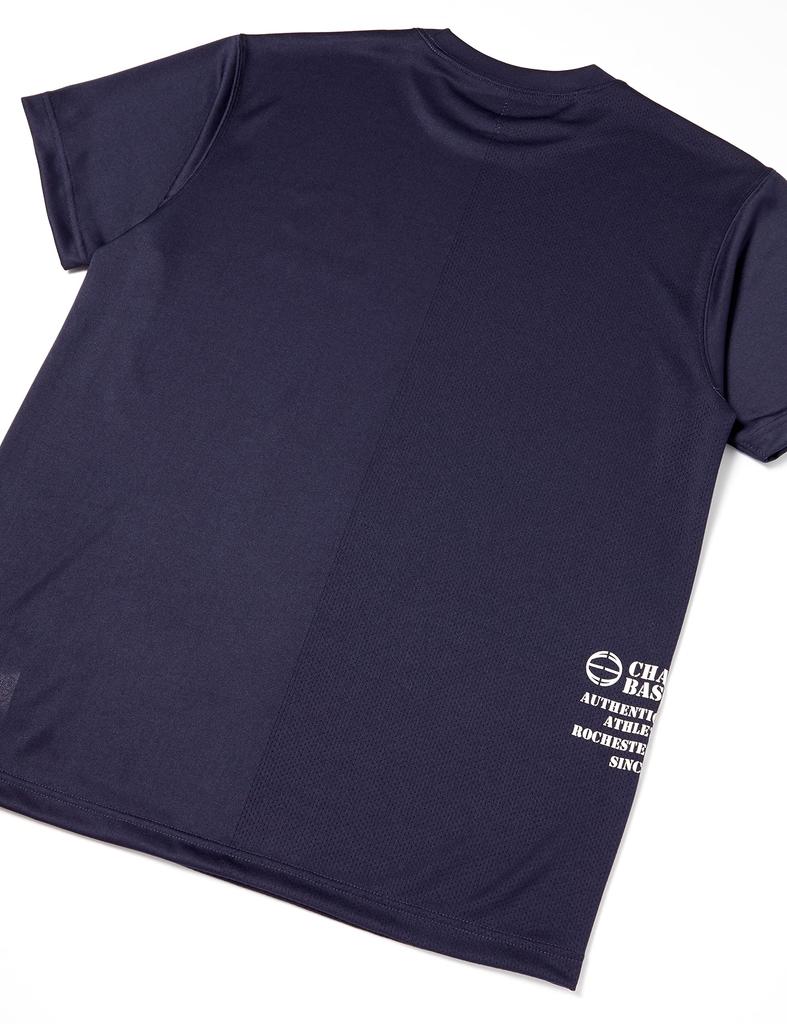 Champion Short Sleeve Basketball Size with a Logo Men's T-Shirt, Navy, L, C3-XB340, Quick-Drying, Antibacterial, Odor-Resistant, One-Point