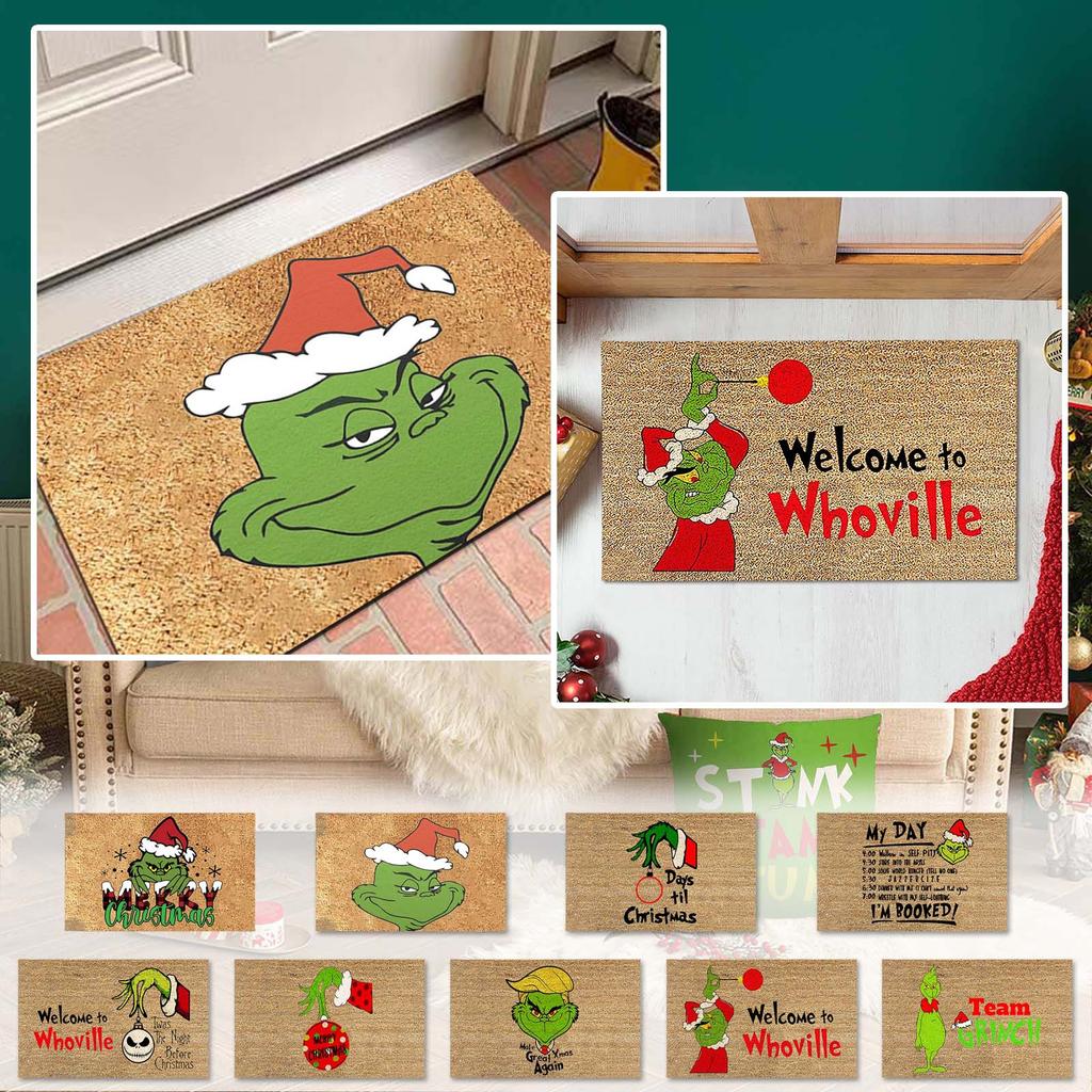 Рождественские украшения, дверной коврик в помещении и на открытом воздухе, легко чистится, устойчив к пятнам и выцветанию, декор для вечеринок