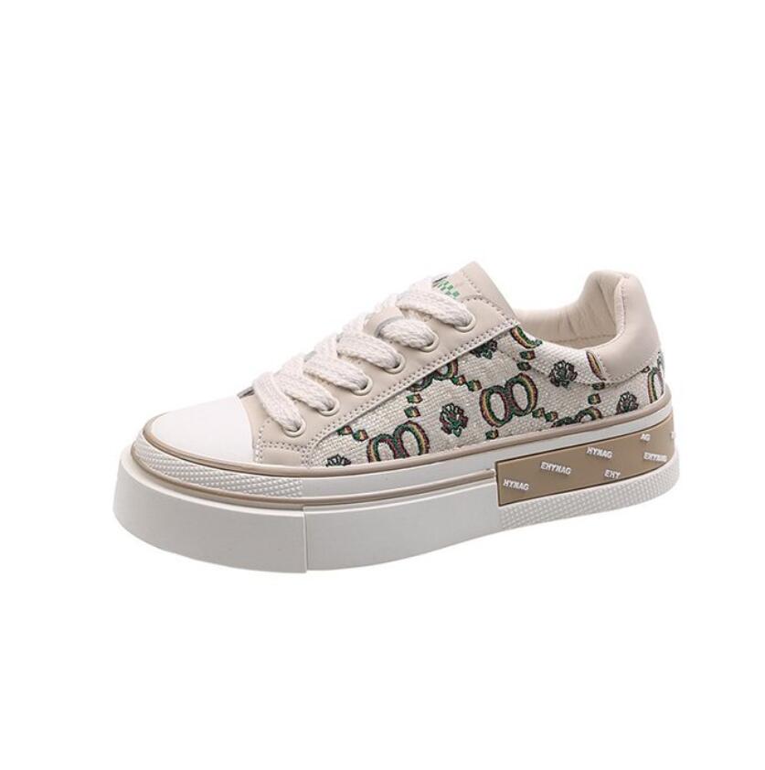 2024 Модные женские туфли с принтом, повседневные женские кроссовки на вулканизированной платформе с противоскользящей подошвой, женские летние туфли на платформе для ходьбы