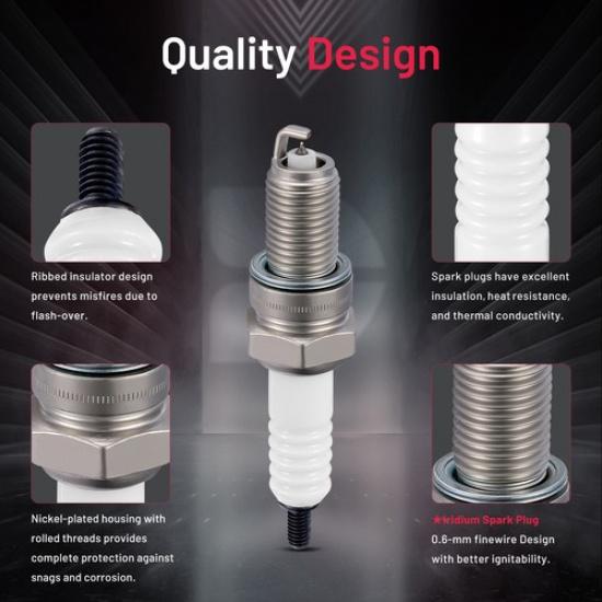 4 шт. Керамические иридиевые свечи зажигания подходят для Kawasaki KLR250 KLR650 KLX650 KLX650R