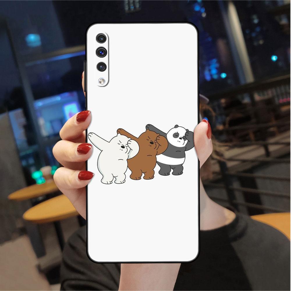Милый чехол We Bare Bears для Samsung Galaxy A50 A70 M52 A30 A20s A20e A10 A40 A10s M51 M31 M30s, черный чехол для телефона