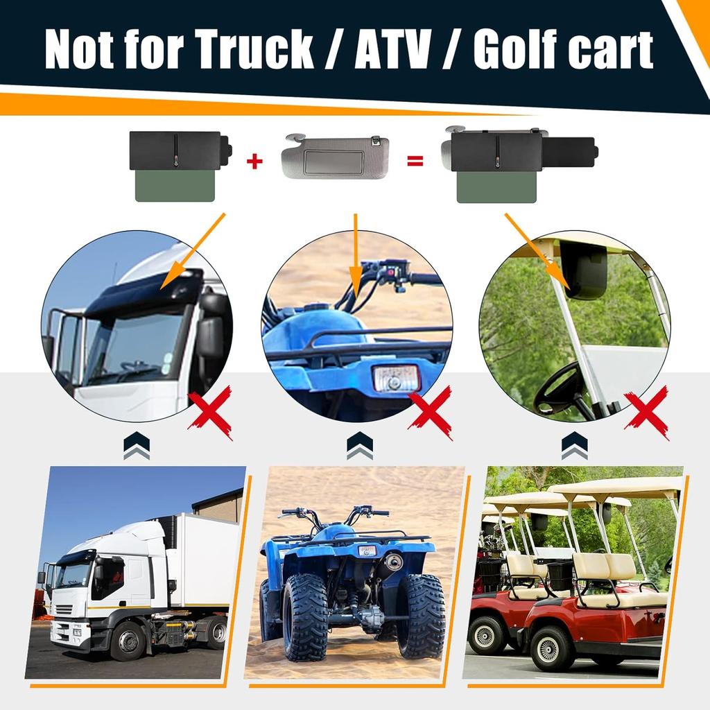 Veharvim 2 Pack Polarized Sun Visor Extender/ Extension With PC Lens And Side Sunshade, Anti-Glare, UV-Filtering For Car With Zipper Slider (Driver +