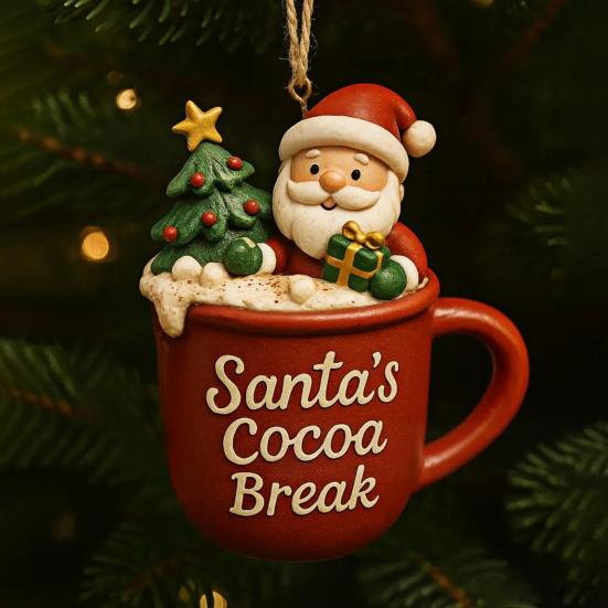 Christmas Ornament Drink Cup Hanging Charm Personalized Holiday Lanyard Decorations for