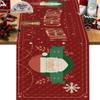 2025 Льняной Рождественский Цветок Безликий Гном Лось Дерево Печатный Дорожка для Стола Баннер Кухонная Скатерть Покрытие Стола Украшения Дома