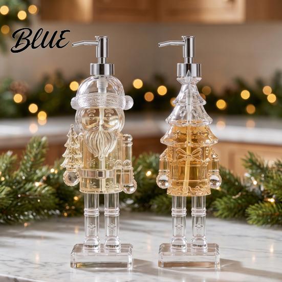 Festive Tabletop Decoration for Winter Holidays Christmas Theme Hand Soap Dispenser, Nutcracker/Santa/Snowman/Cookie Man/Christmas Tree Shape,