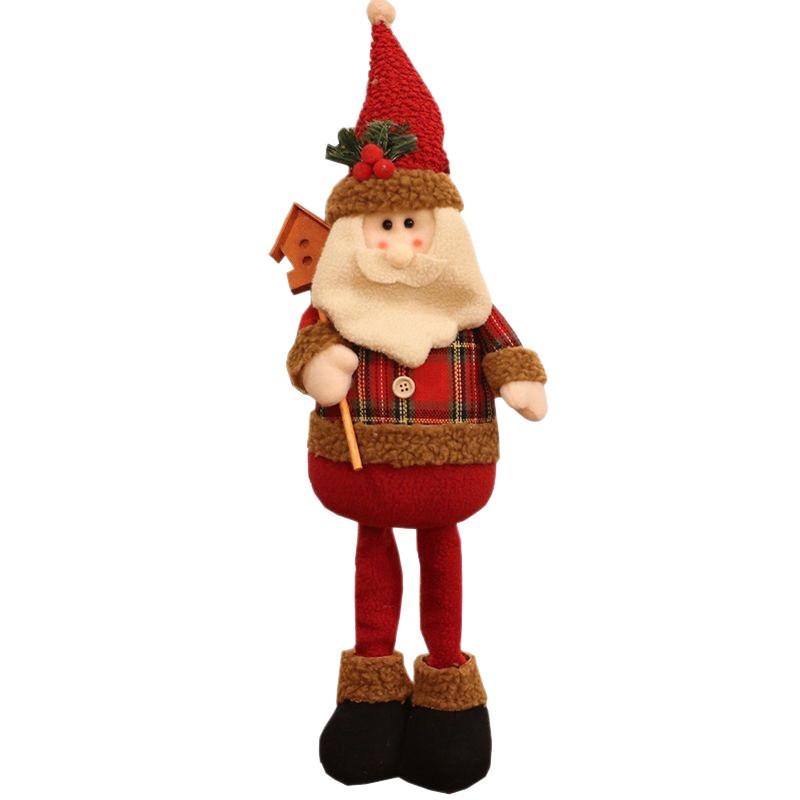 Christmas Decorative Plush Dolls Set Santa Snowman Reindeer Home Window Display Holiday Party Ornament