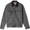 Levis Vintage Solid Color Lapel Zipper Loose Long Sleeve Denim Jacket Men Jackets Gray 002I4-0000
