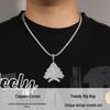 Men's Zircon Christmas Tree Hip-Hop Pendant Necklace - European & American Trendy High-End Jewelry