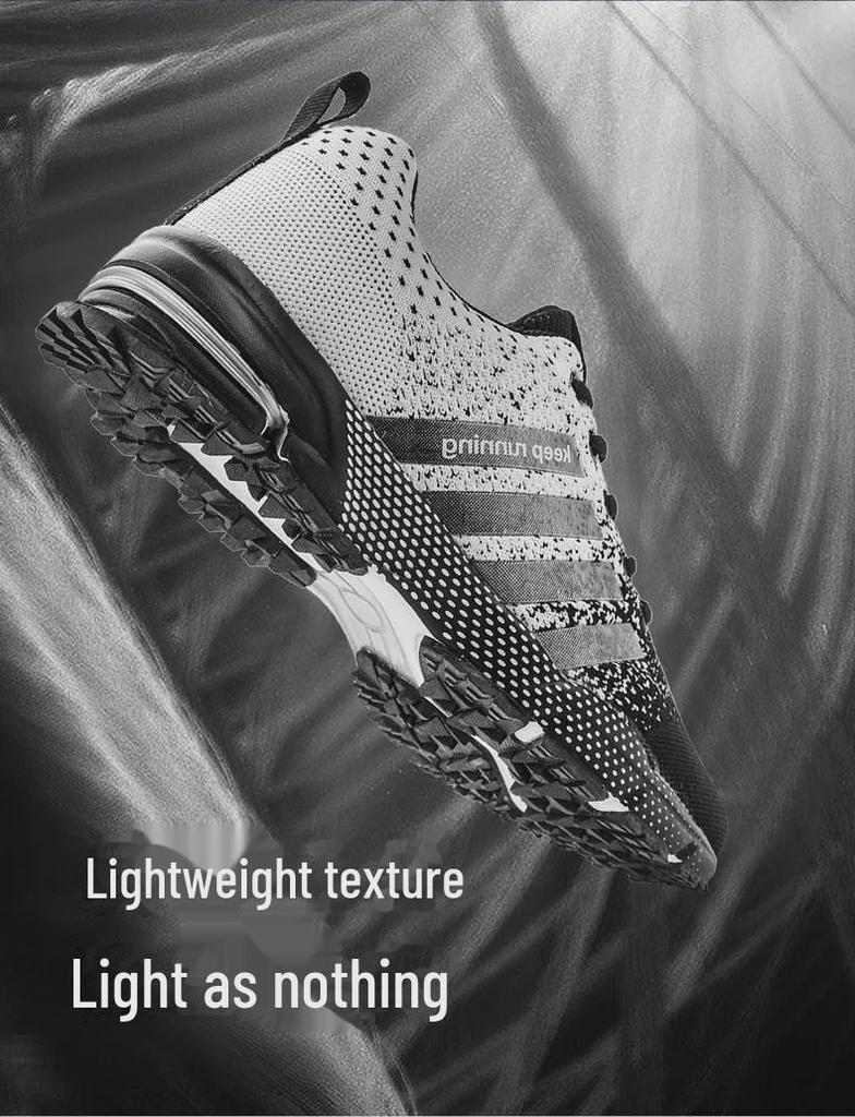 Men's Large Size Casual Sports Shoes - Breathable Fly Woven Popcorn Sneakers